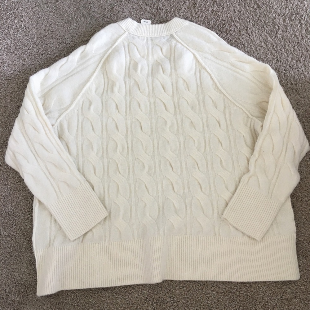 aerie Cream Cable Knit Crewneck Sweater - Picture 7 of 8